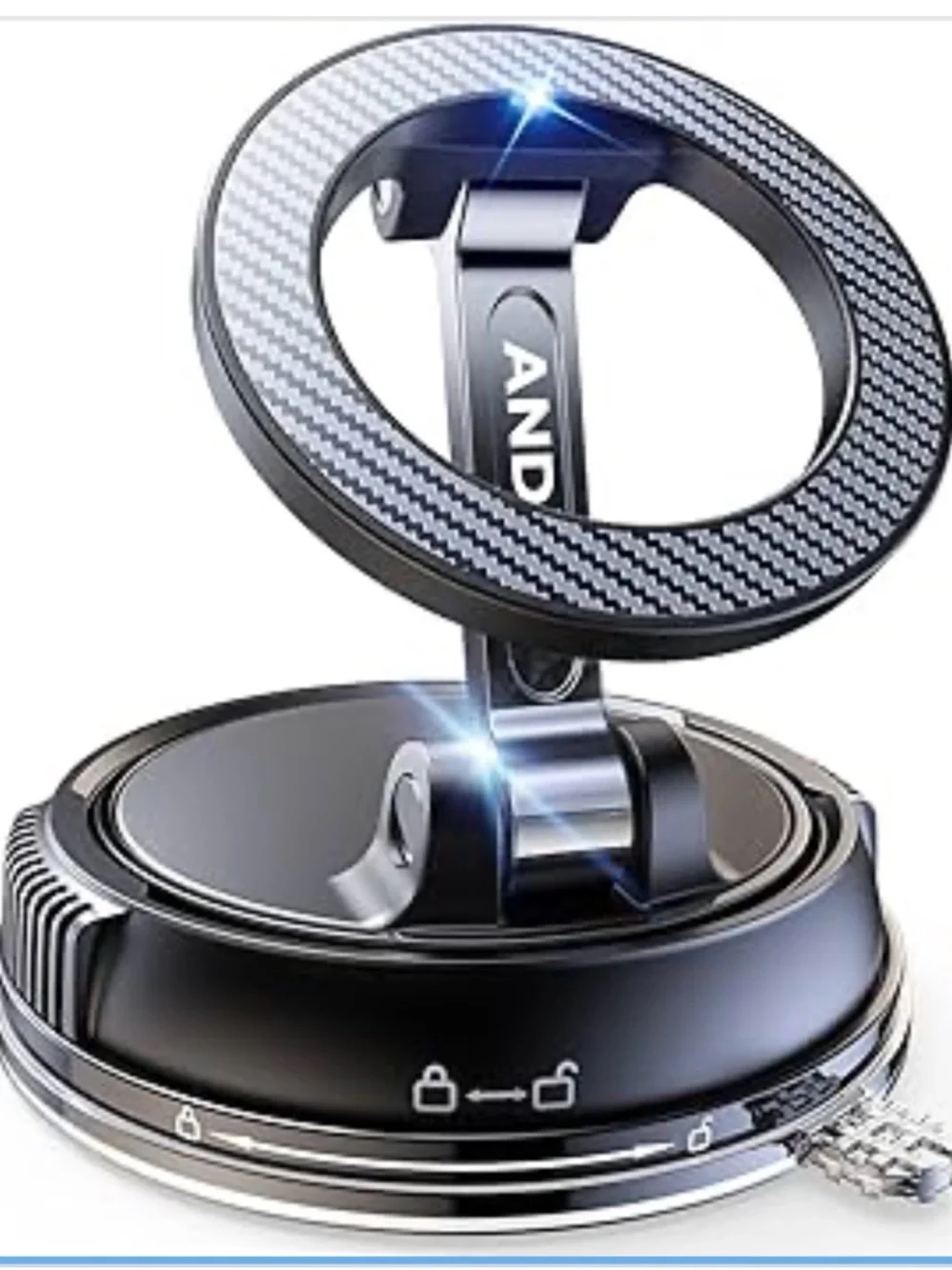 ANDERY N55 Super Strong Magnetic Phone Ring - Silver & Blue